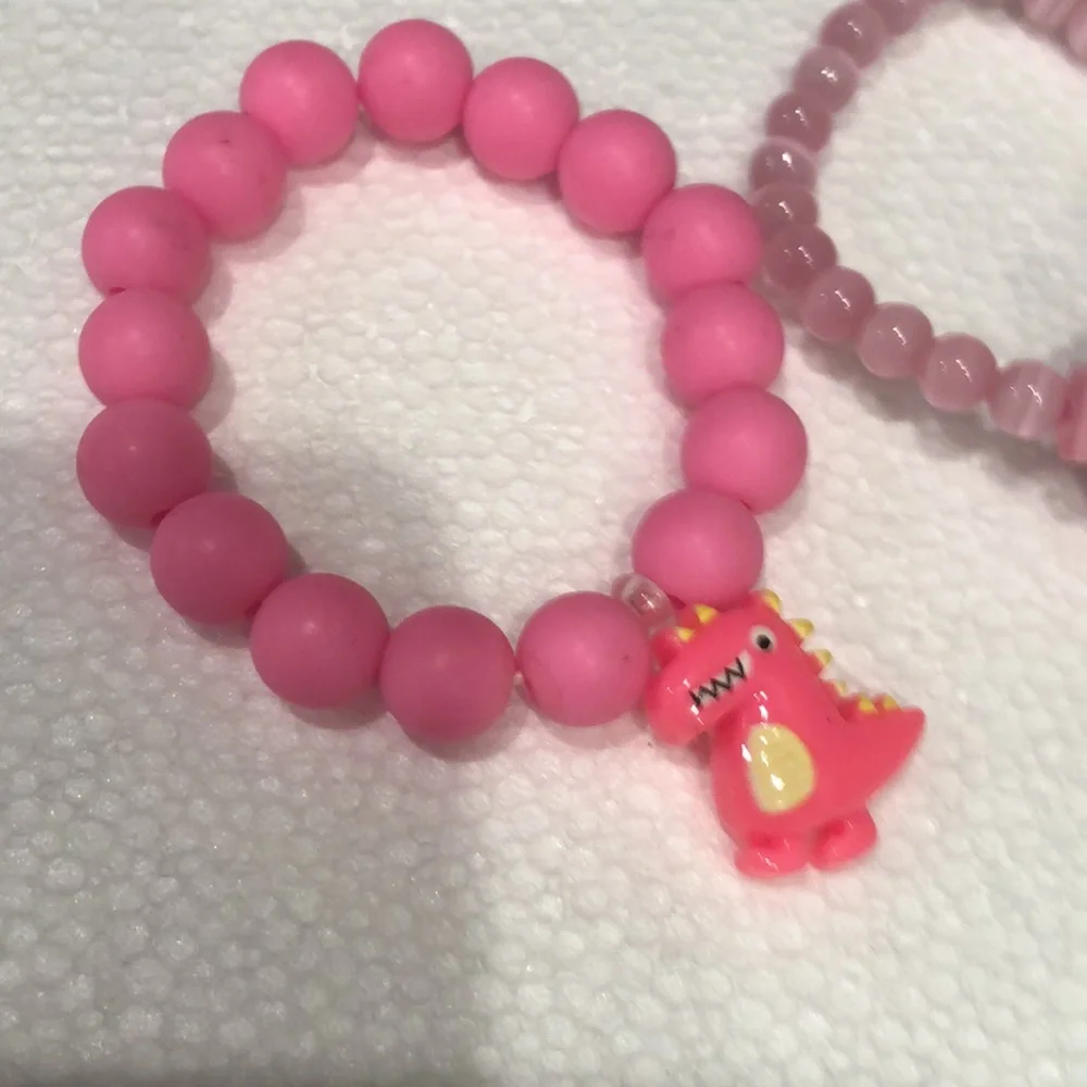 Pink Dinosaur Kids Bracelets